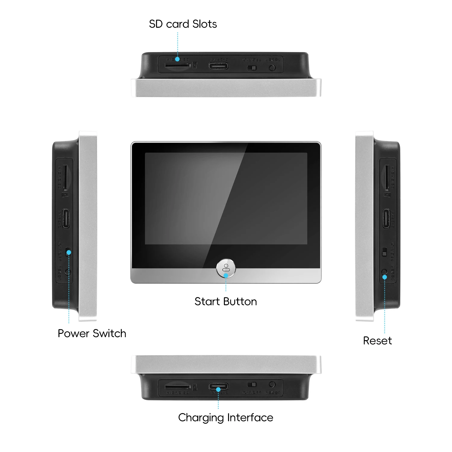 Jeatone-mirilla de vídeo inteligente con WiFi, cámara de timbre de 1080P/158 ° para pantalla LCD de 4,3 \