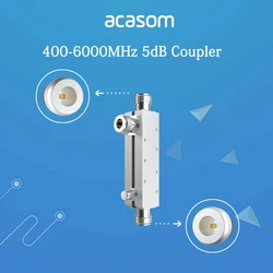 Acoplador direccional de banda ancha 5dB de 400MHz a 6000MHz nominal a 20 vatios conector N LÍNEA DE Microstrip