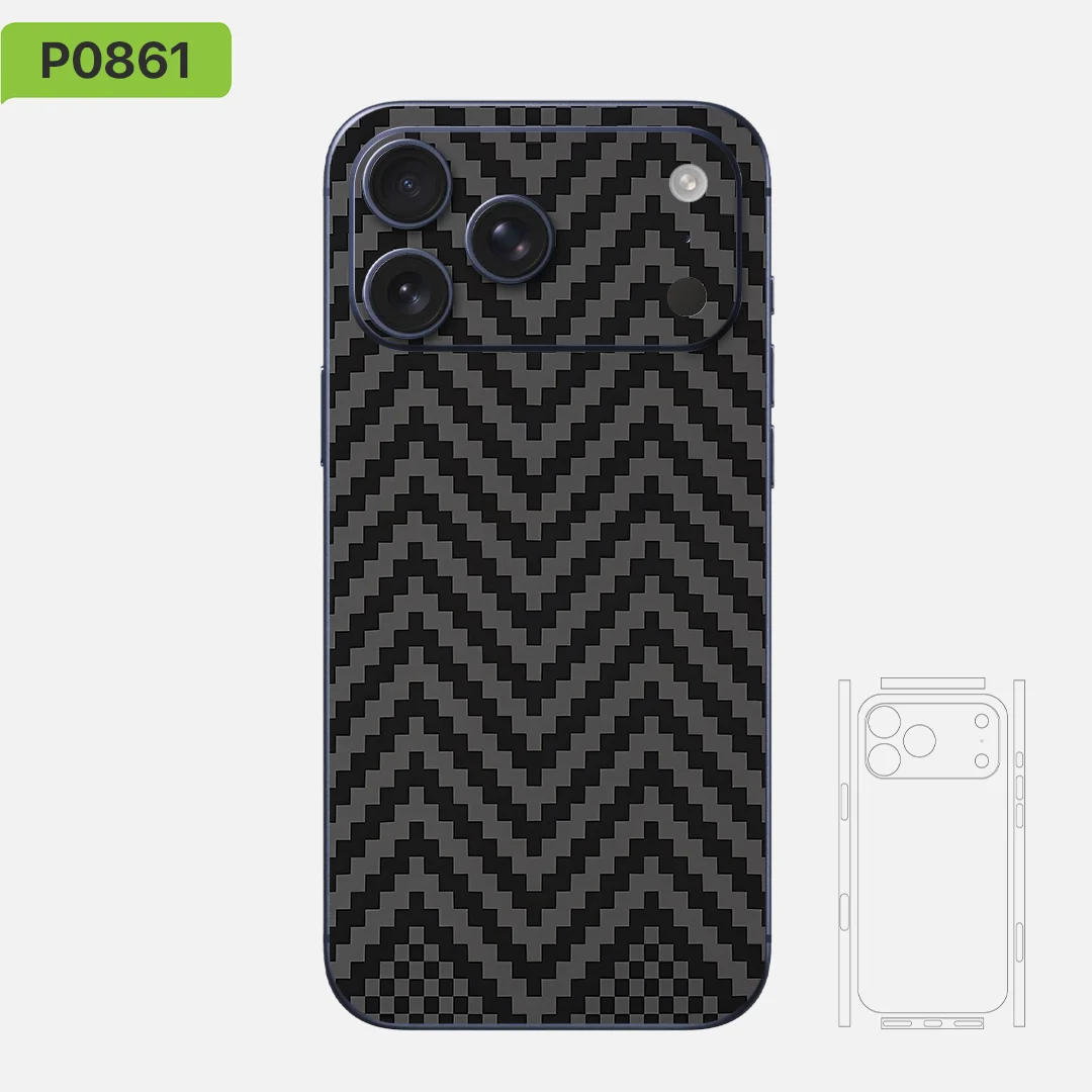 Premium Skin Wrap Decal Fiber Collection IP016 Protective Sticker for iPhone 17/16/15/14/13 - Durable Decal Sticker