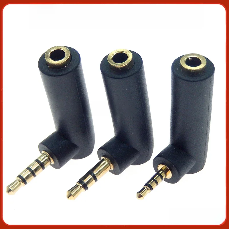Connecteur plaqué or, jack 2.5/3.5, Angle droit femelle à 3.5mm, 2/3 pôles mâle, prise Audio stéréo, adaptateur Jack en forme de L, 1 pièce