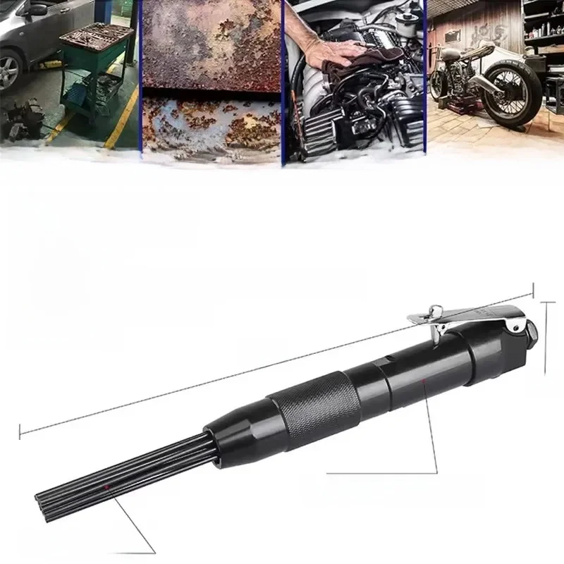 Mini Pneumatic Descaler 3mm 12PCS M Needle Beam Pneumatic Descaler Pneumatic Rust Removal Gun Polishing Machine