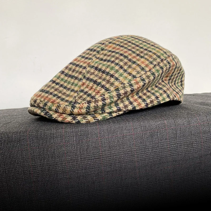 

Classic Plaid Stripe Newsboy Cap for Men Women Winter Wool Flat Ivy Vintage Gatsbay Hat Irish Outdoor Cabbie Beret BJM94