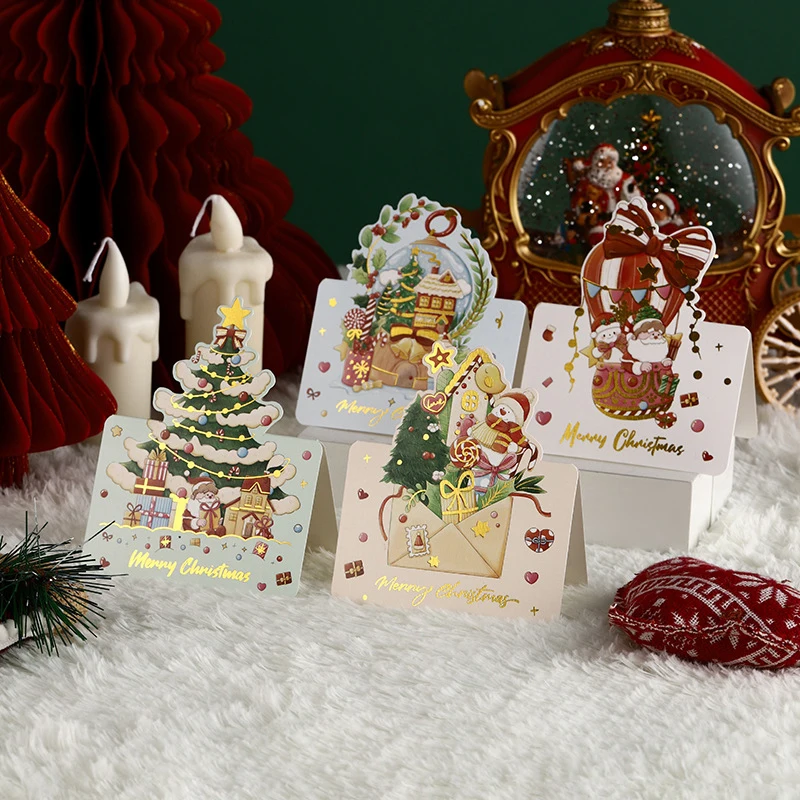 100 Stück Weihnachtskarten, Weihnachtsgrußkarten, dreidimensionale Grußkarten, Geschenkkarten, Weihnachts- und Neujahrsgruß C