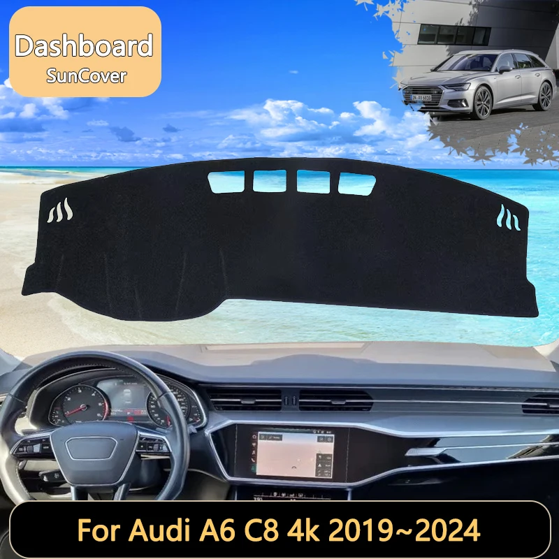 

Для Audi A6 C8 4k 2019 ~ 2024 2020 2021 2022 2023 крышка приборной панели автомобиля коврик солнцезащитные козырьки внутренний ковер противоскользящие автомобильные аксессуары