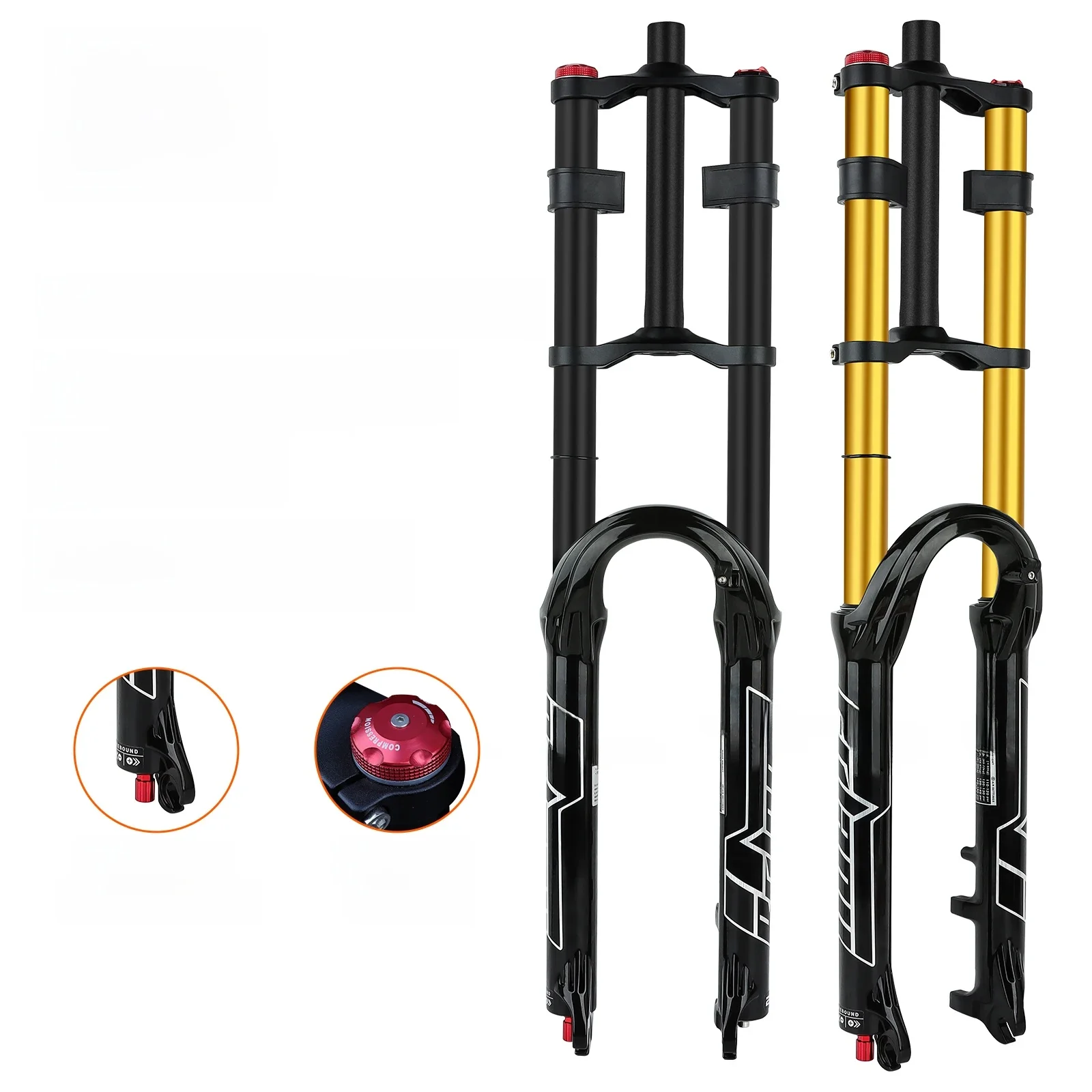AliExpress BOLANY Double Crown Bicycle Air Fork 27.5 29 inch MTB Air Suspension 9x100mm Quick Release Axle Sponge Lubrication Bike Fork
