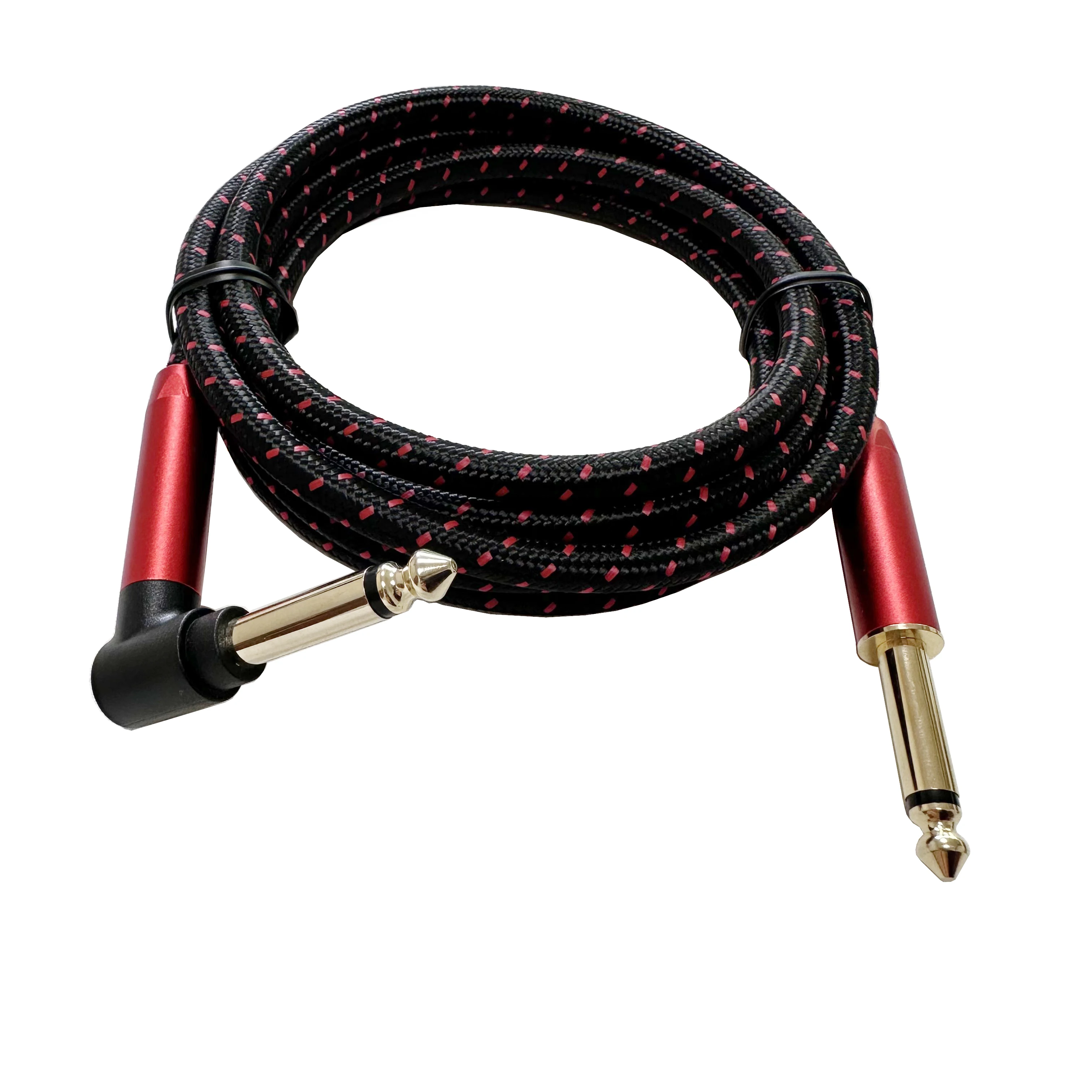 Cable de guitarra, cable de amplificador de cable de instrumento de 6,5 pies Cable de audio de 1/4 pulgadas a 1/4 pulgadas, cable TRS trenzado de alambre de pescado para guitarra eléctrica