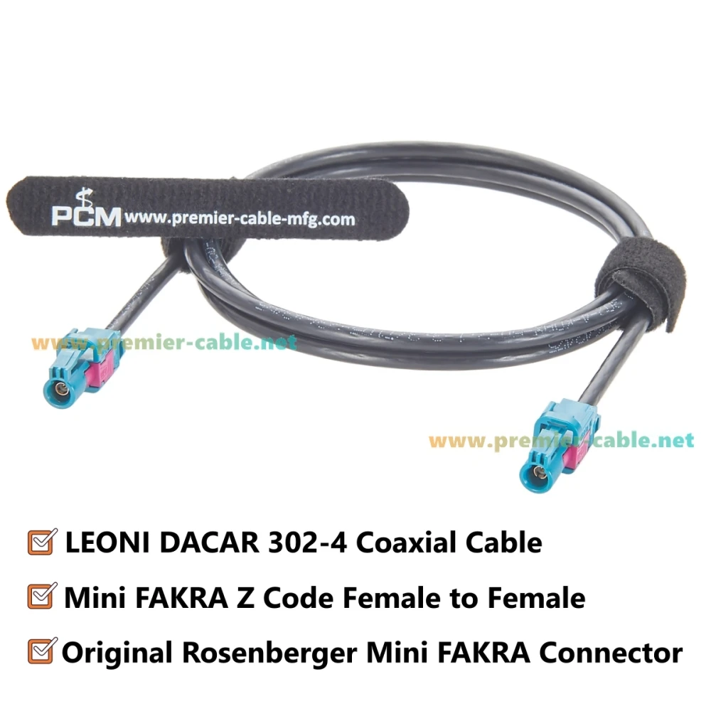 Rosenberger Mini FAKRA HFM Z Code Female to Female Coaxial Cable 50 Ohm Automotive RF Antenna Extension Cable AMK16A-1M4Z5-Z