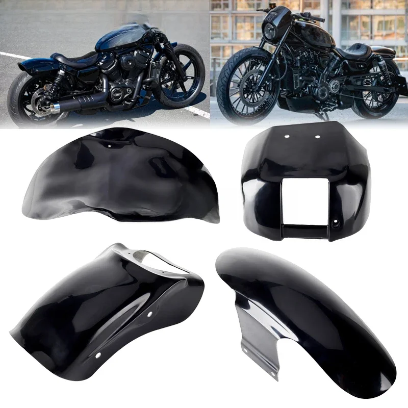 Dla Harley Nightster 975 RH975 2022-2025 Motocyklowy błotnik przedni i tylny, płyta mocująca siedzenie, dolny spojler, zestaw owiewek. — 2