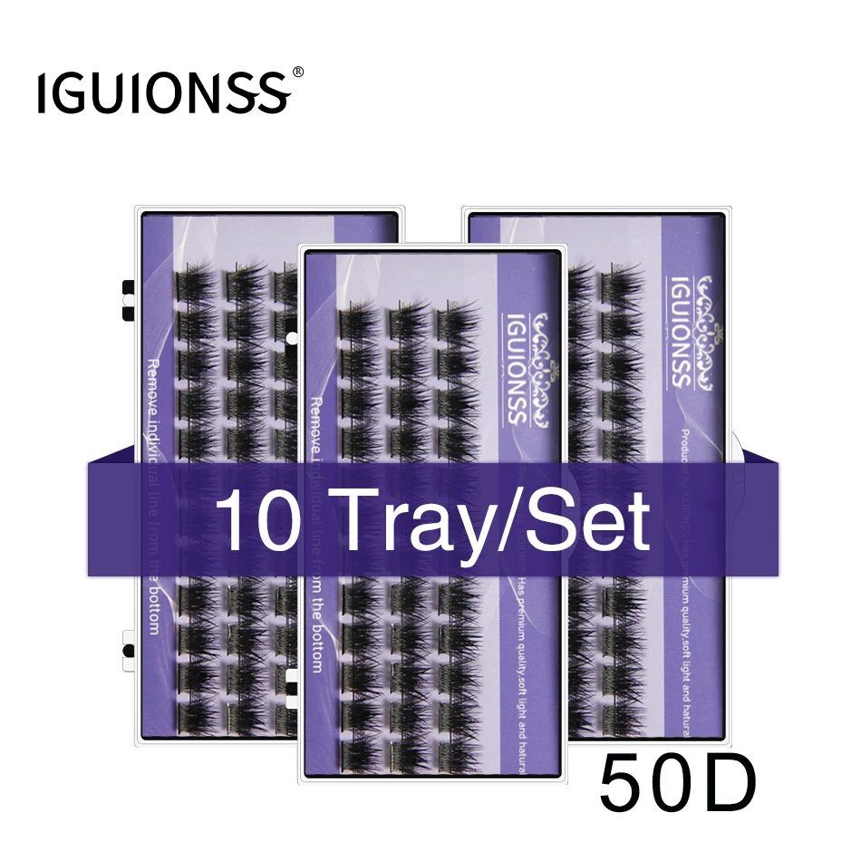 IGUIONSS 10pcs 30D40D Super Cluster Eyelash Extension Natural Mink Eyelash Bunche Cilias Individual Lashes Makeup Cilias Volume