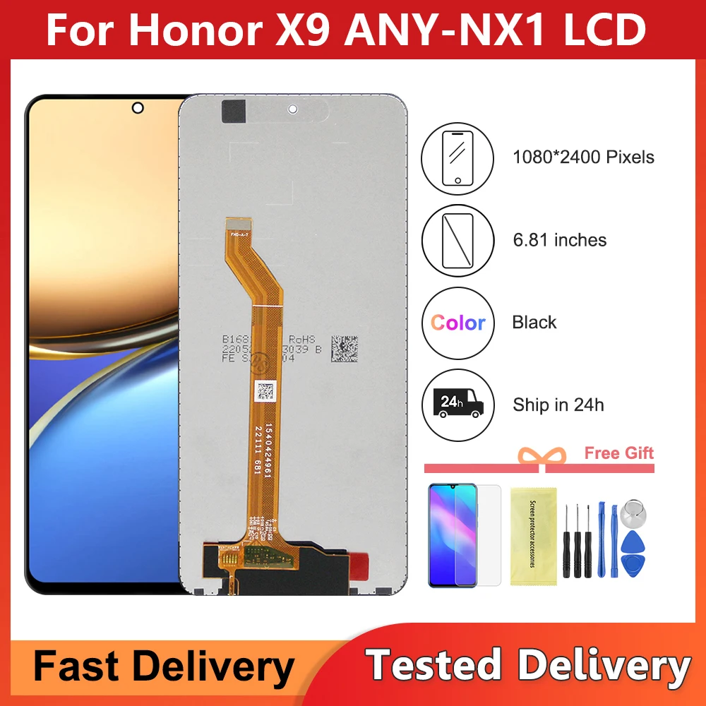 

6.81'' Tested For Honor X9 4G / 5G ANY-NX1 LCD Display Touch Screen Digitizer Panel Assembly With Frame Replacement Parts