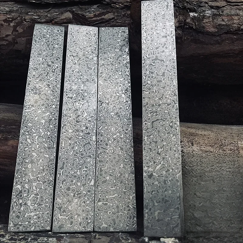 VG10 Stal damasceńska Kuty surowiec Nóż stalowy Pusty wzór Taśma stalowa Wzór DIY Tysiącwarstwowa stal 30x5x0,5CM — zdjęcie 2
