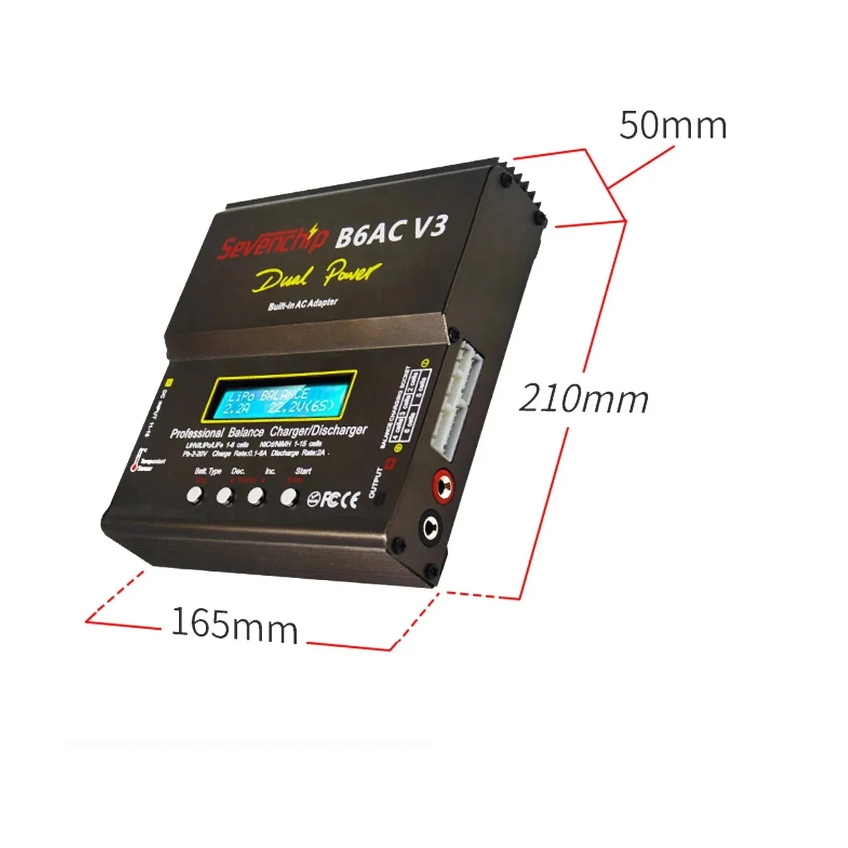 شاحن ميزان رقمي ذكي Imax B6AC V3 AC 100-240V 6A 80W ثنائي الطاقة - شحن سريع وفعال لجميع البطاريات