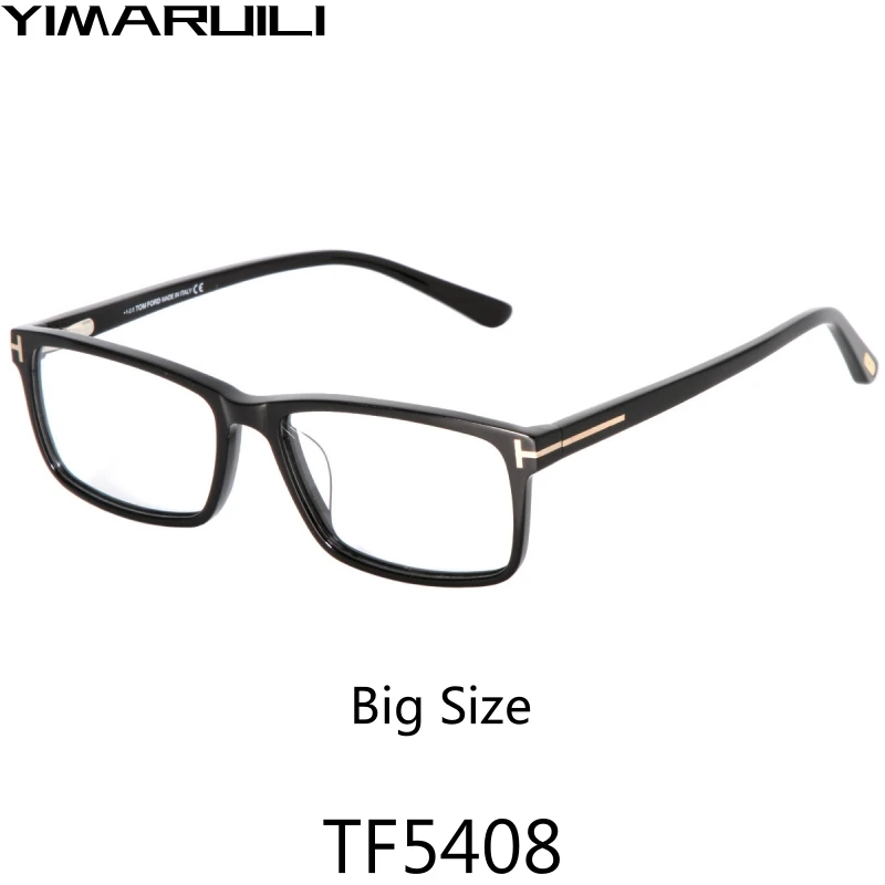 YIMARUILI New Luxury Acetate TOM Glasses Men's Fashion Square Simple Big Size Optical Prescription Eyeglasses Frame Women TF5408