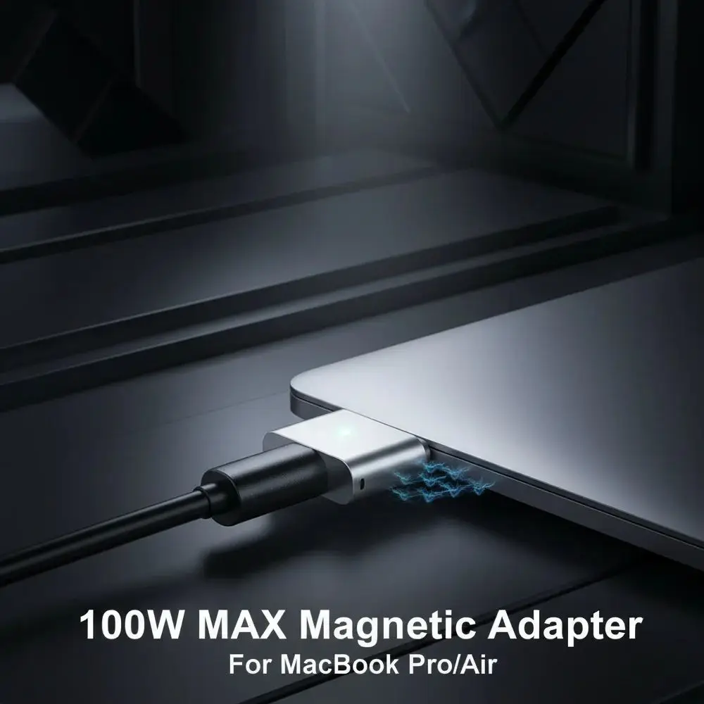 

Type-C to 3 magnetic Charging adapter for MacBook Pro for Air 100W MAX charging status display for M1/M2/M3/M4