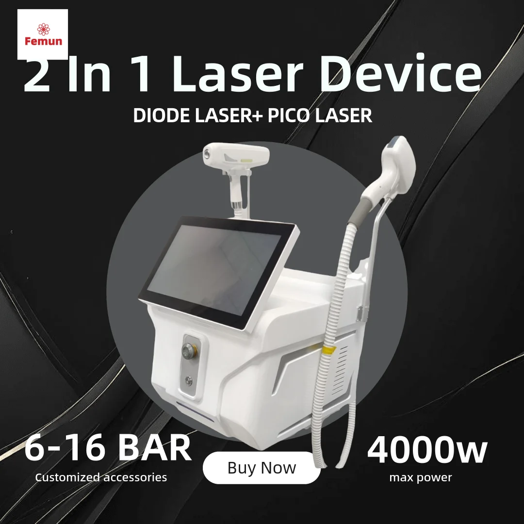 Soprano Diode Laser Picotech 2 in 1 Hair Removal Machine Depilation Tattoo Removal Ice Titanium Professional Beauty Device