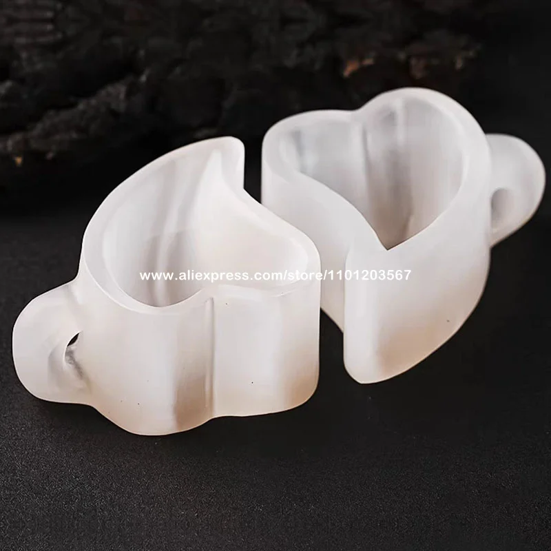 Natural Selenite Heart Shape Cup Hand Carved Gypsum Satin Spar Crystal Mug Home Office Decor