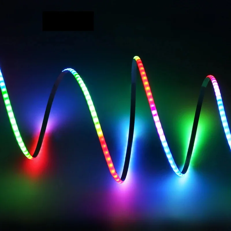 Taśma LED 12V 5V SPI RGB PixelCOB do samodzielnego montażu, dekoracji, gier, 160LED/m, adresowalna, 5mm, Dream Color WS2812B, taśma RGB-IC — 2