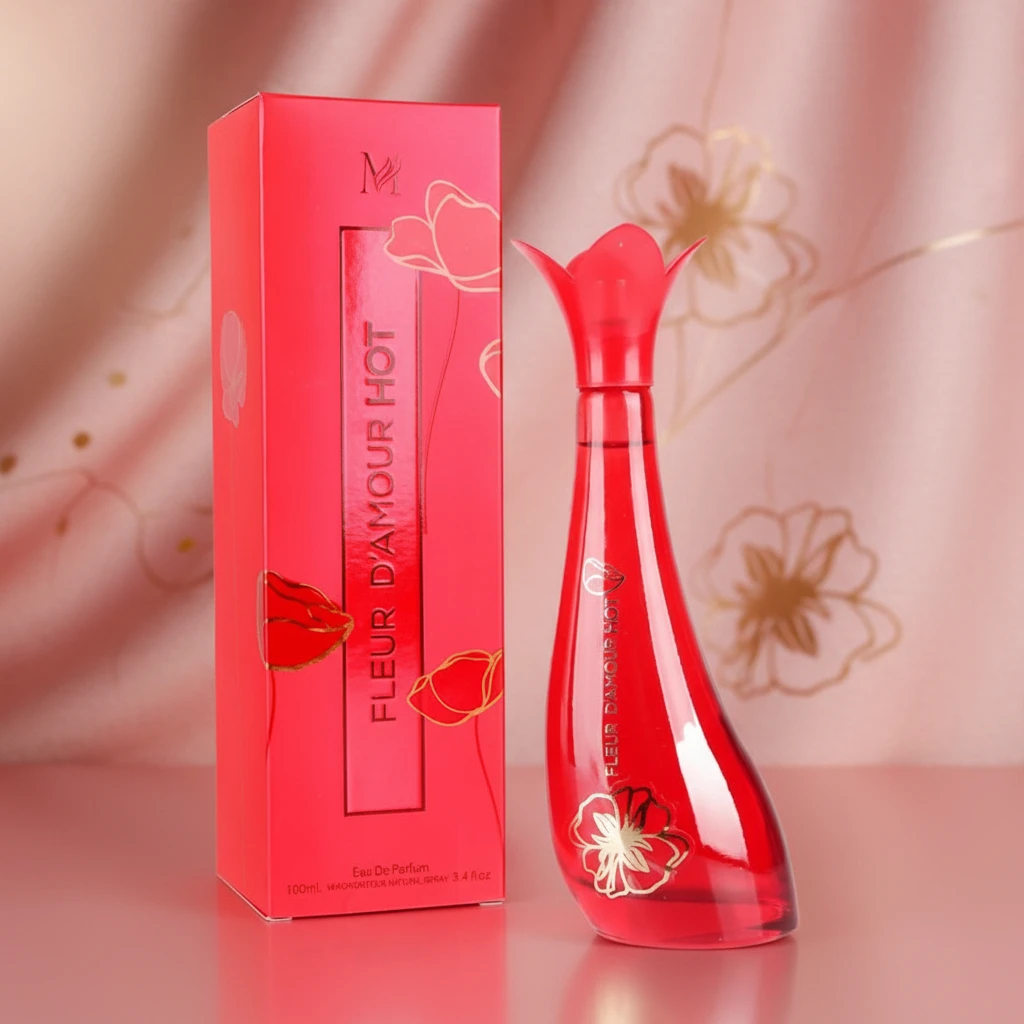 Fleur D'Amour Hot 100ml - Montage Brands. Parfum pour femmes Eau de Parfum aux notes intenses de fleur de coquelicot, de jasmin doux, de vanille chaude, d'épices et d'une base sensuelle de musc.