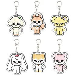 IVE MINIVE Cartoon Figure Keychain WonYoung YuJin GANGANJI  Rei LEESEO LIZ Acrylic Pendant IVE MINIVE Keyring Fans Gifts