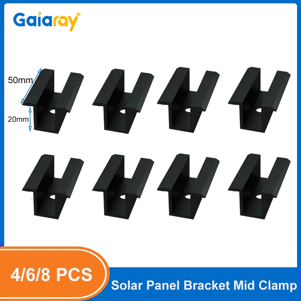 4/6/8PCS Solar Panel Center Clamp PV Panel Mount Modul Clip Solar Panel Halterung Mid klemme Für Dach Solar Panel Alle Rahmen Höhe