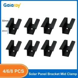 4/6/8PCS Solar Panel Centre Clamp PV Panel Mount Module Clip Solar Panel Bracket Mid Clamp For Roof Solar Panel All Frame Height