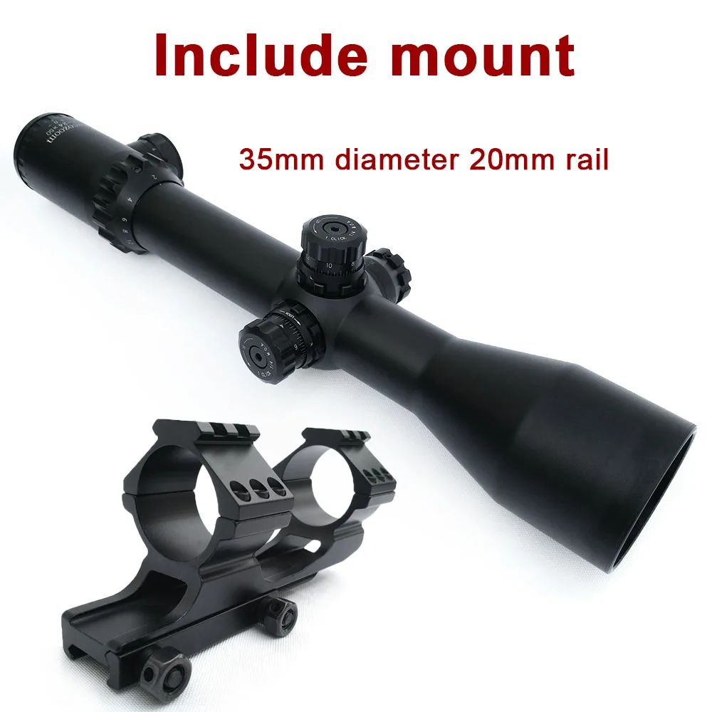 First Focal Plane Riflescope with Reticle Constant 2-24x50 Magnification Red Illuminated Mil-Dot for Hunting and Shooting