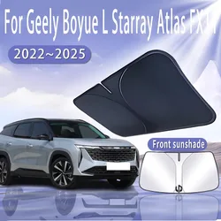 Car Sun Visor For Geely Boyue L Starray Atlas FX11 2022~2025 Front Windshield Sunshade Heat Insulation Cooling Auto Accessories