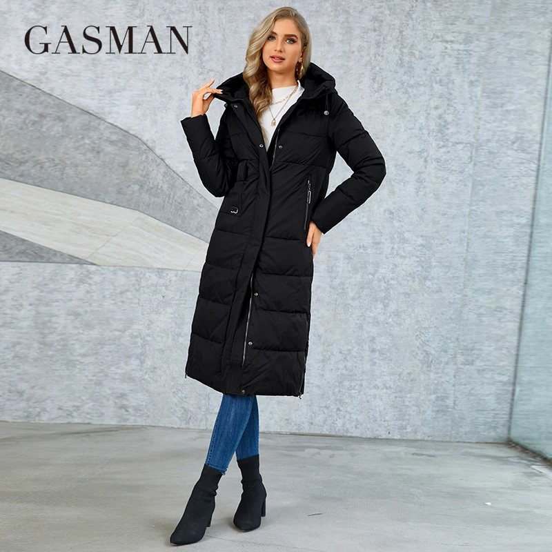 GASMAN-abrigo de invierno con capucha para mujer, chaqueta gruesa y cálida con bolsillos, Parka informal, GM-82151