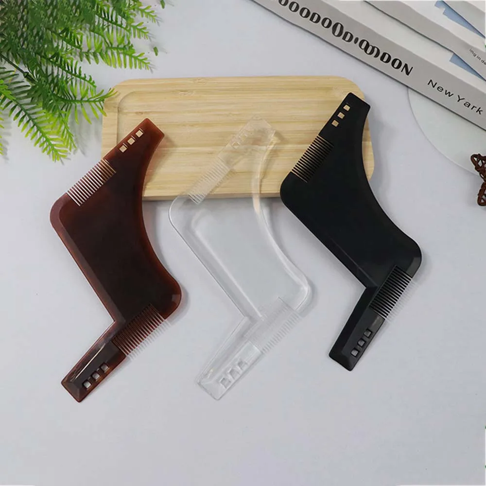 Beard Styling Shaping Template Comb Barber Tool Symmetry Trimming Shaper Stencil Beard Hair Brush Stencil Salon Styling Tools