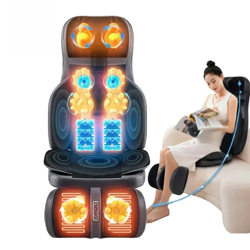 Shiatsu nek-rugmassageapparaat met warmte, 2D ro 3D knedende massagestoelkussen, verstelbare compressie-zitmassageapparaat voor het hele lichaam - afbeelding 2