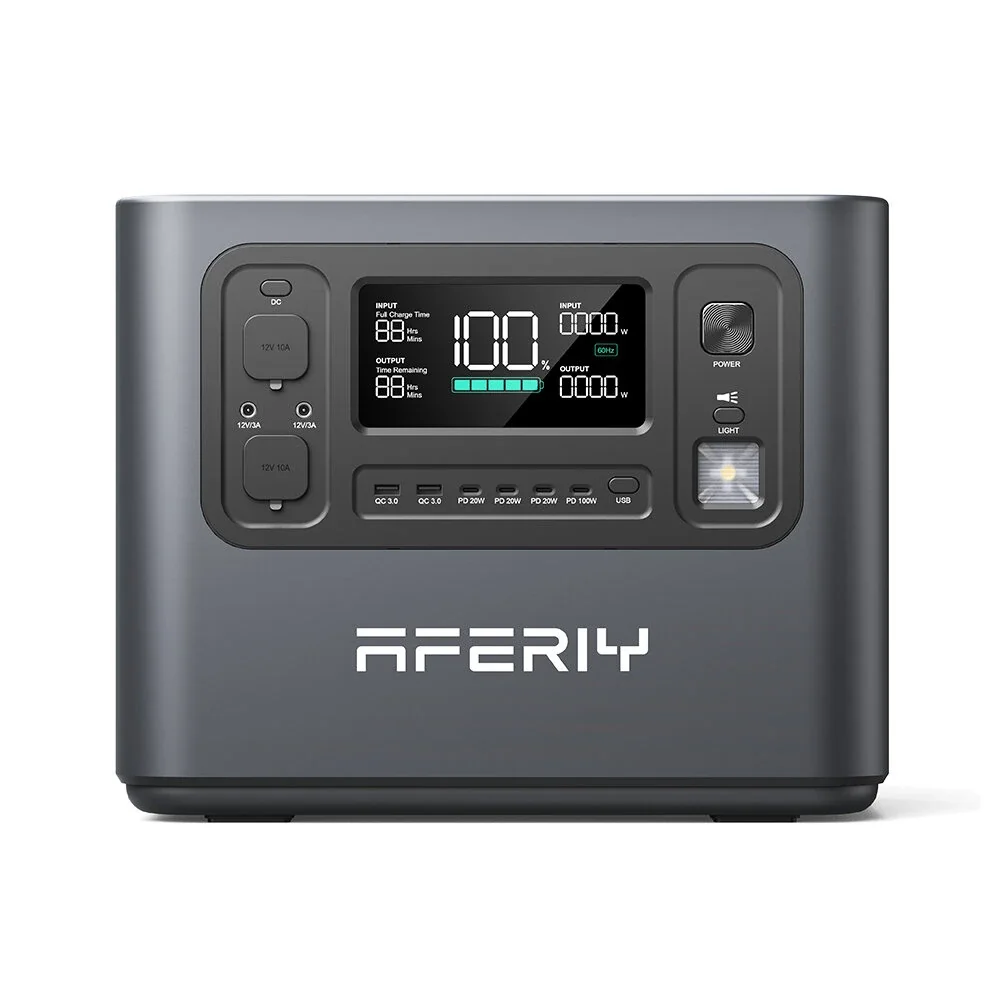 AFERIY P210 Centrale électrique portable 2400 W 2048 Wh, batterie LiFePO4 (4 000 plus de cycles), contrôle par application 13 sorties, sauvegarde domestique UPS 10 ms