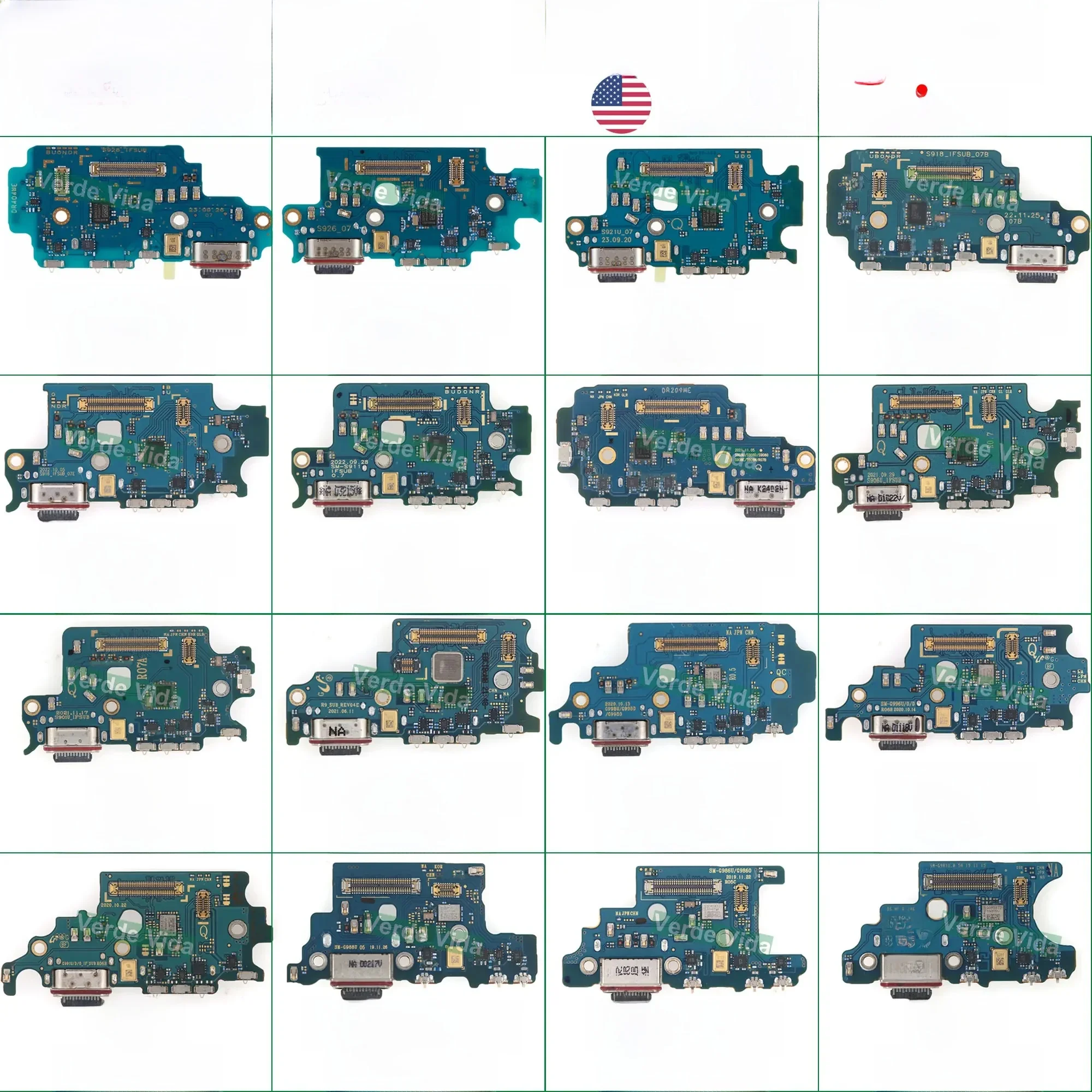 Płytka portu ładowania USB Wersja amerykańska Złącze dokujące Elastyczny kabel do Samsung S928U S918U S908U S906U S23 S24 Ultra S22 Plus S21 FE — zdjęcie 2