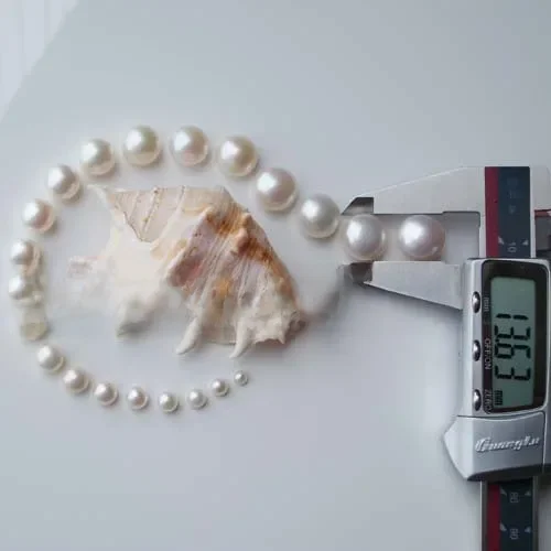 Prawdziwy hodowlane słodkowodne perły pieczarki świeże w kształcie litery w połowie wiercone luźne koraliki do tworzenia biżuterii 5-12mm — zdjęcie 2