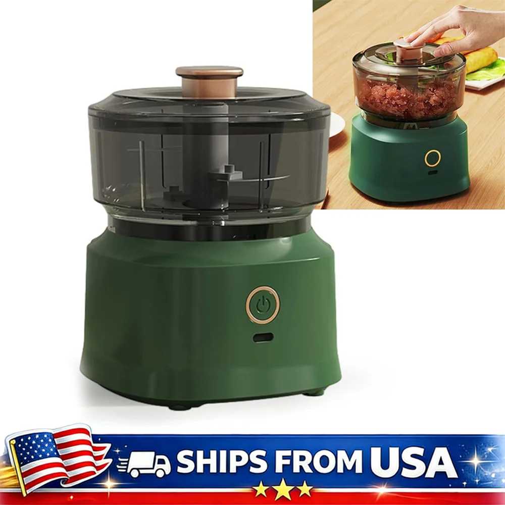 Mini Picadora Eléctrica de Alimentos, Recargable por USB, Picadora de Ajo, Cebolla y Carne, 350ML, Procesador de Alimentos Portátil para Cocina