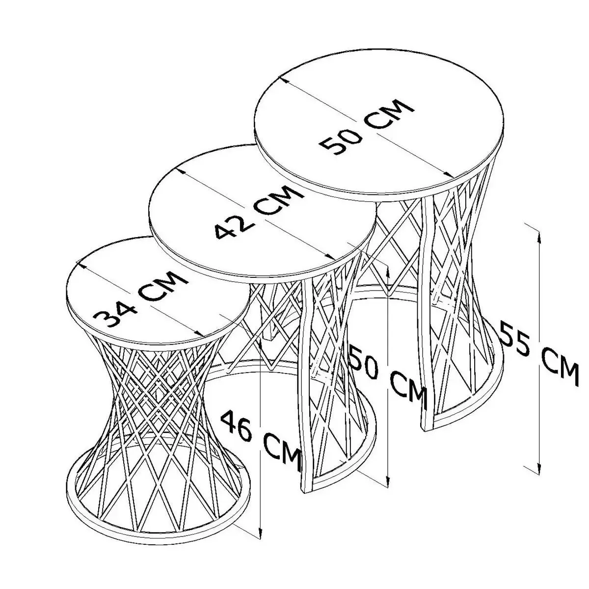 Marble Set of 3 Nesting Table Wicker Leg Unbreakable Tempered Glass Black 3 Pcs Decorative Nesting Table Set for Living Room