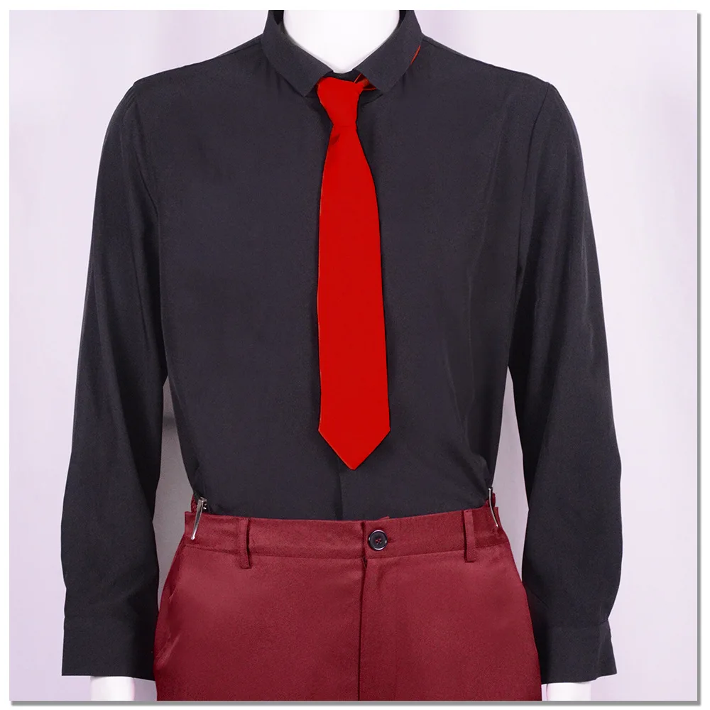 Costume de Cosplay Sanji One Piece Costume Homme Rouge Foncé Élégant avec Cravate Rouge Déguisement de Personnage d'Anime pour Soirée Halloween