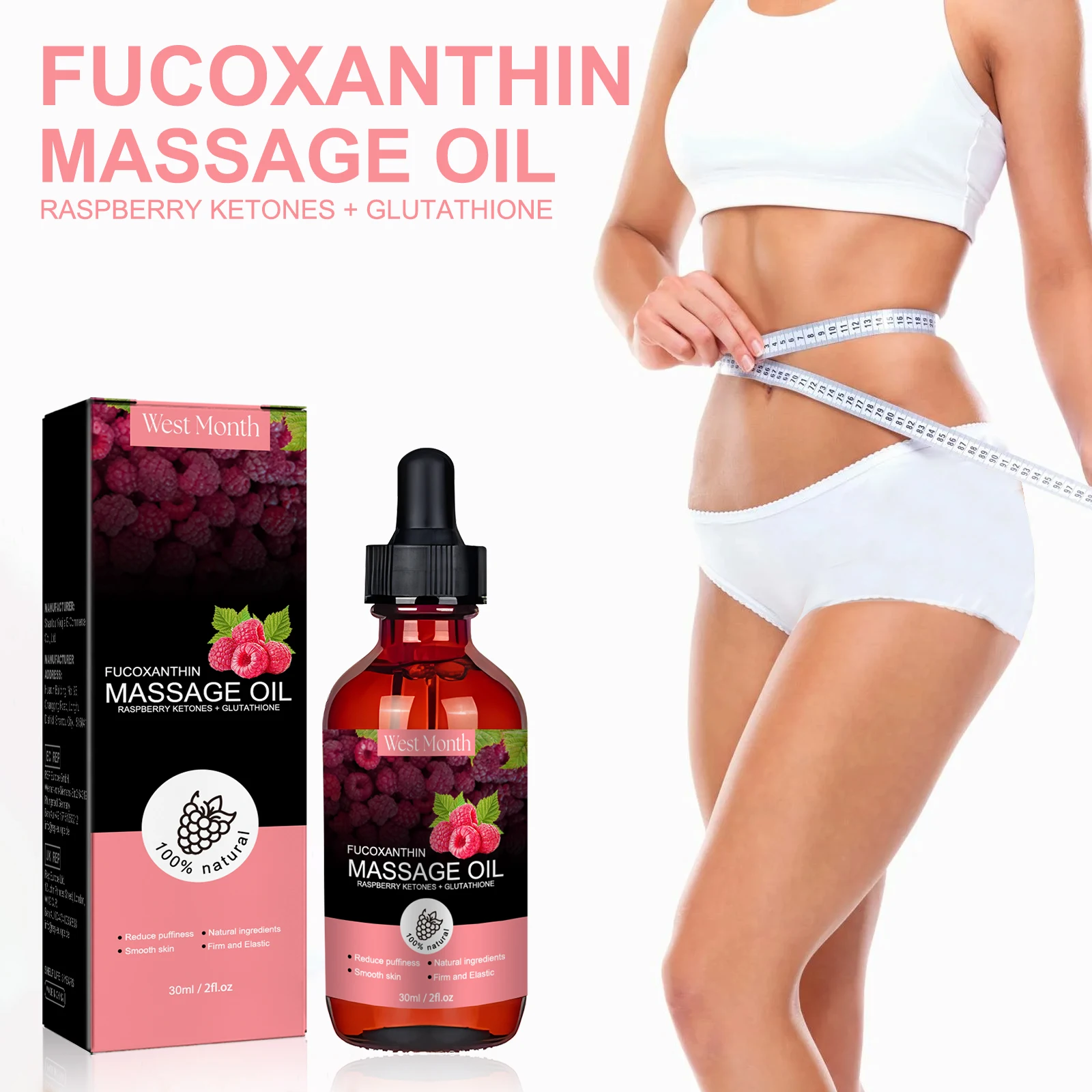 

West&Month 30ml Body Firming Massage Essential Oil Sagging Skin Tightening Deep Moisturizing Soft Body Lifting Massage Oil