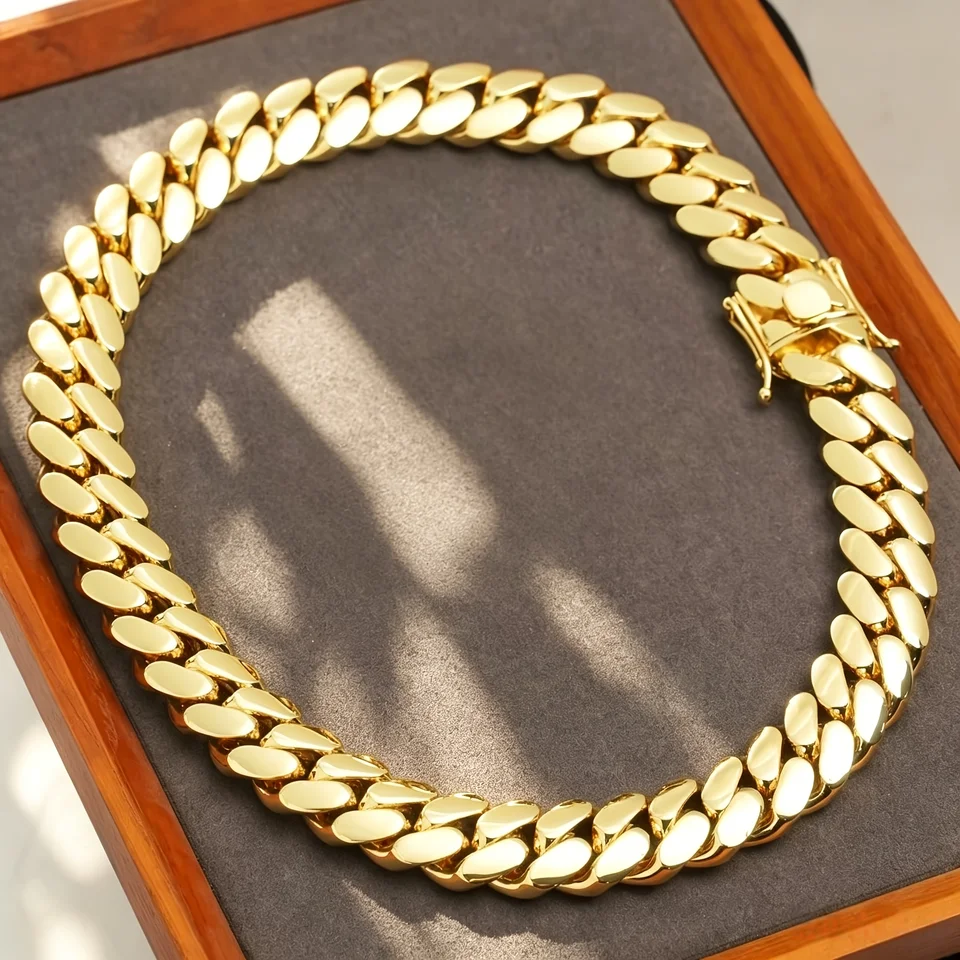 18K Gold Plated Cuban Chain Necklace for Men