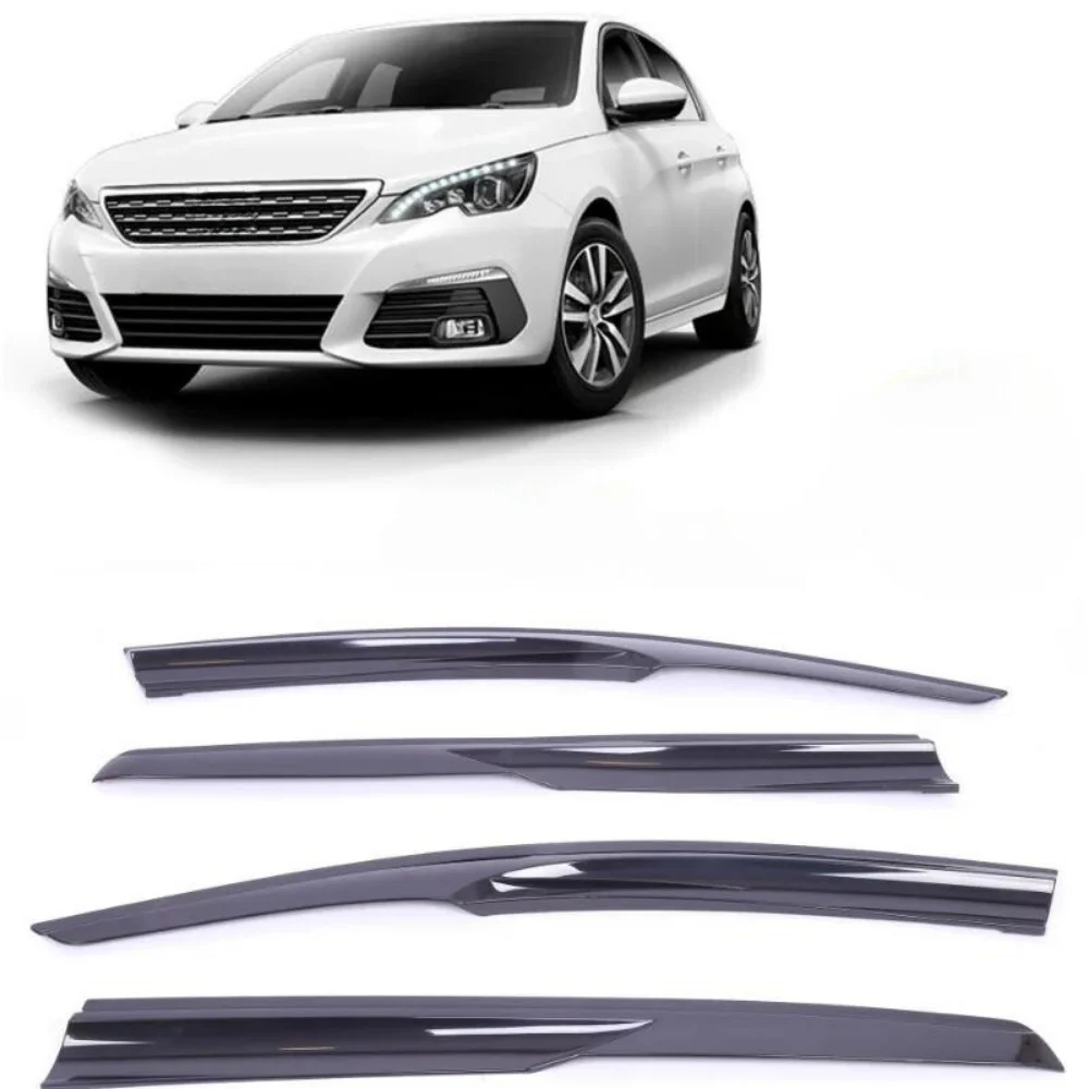 Car window accessories for Peugeot 307-308 2000-2014 Sport Style window deflector rain cover visor awnings Exterior Accessory