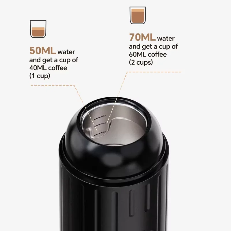 ماكينة صنع القهوة للسفر بمسحوق الكبسولات 2 في 1 ماكينة قهوة اسبريسو كهربائية محمولة للسيارة والمنزل ماكينة صنع القهوة للتخييم
