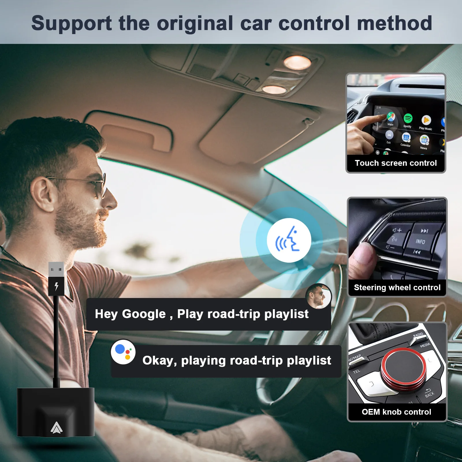 Wireless Android Auto CarPlay Adapter Apple CarPlay Dongle Connect PlugPlay 5G WiFi Online Update Original Car Wired To Wireless