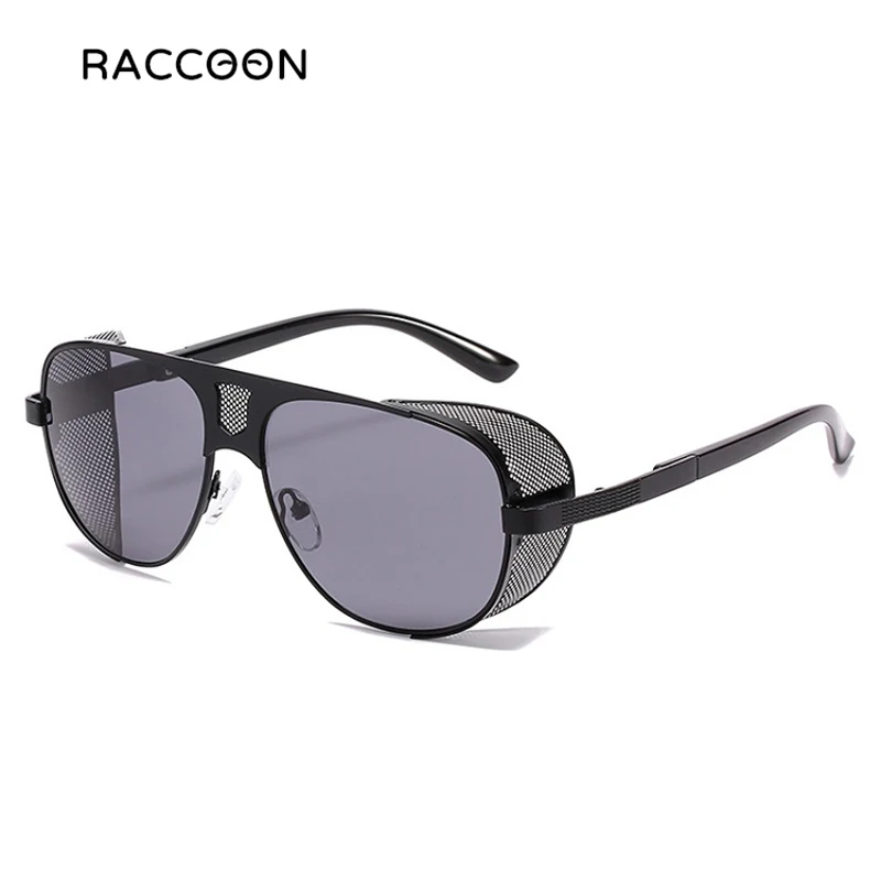 Flat Top Mesh Side Shield Pilot Sunglasses Men Fashion Metal  display picture 1