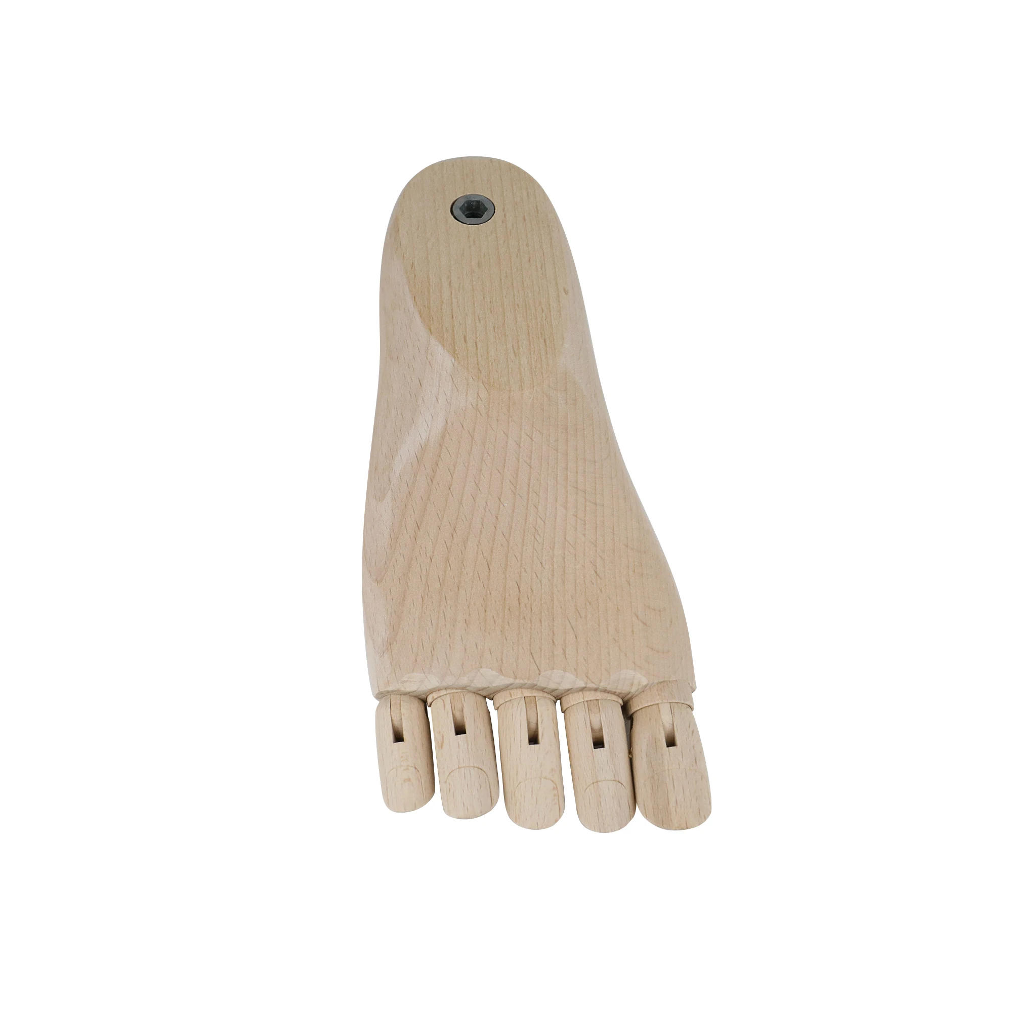 

DE-LIANG Wooden Foot Mannequin with Toes, Men Woman Feet Dress Form Props for Short Socks Window Rack Display,Beech Wood