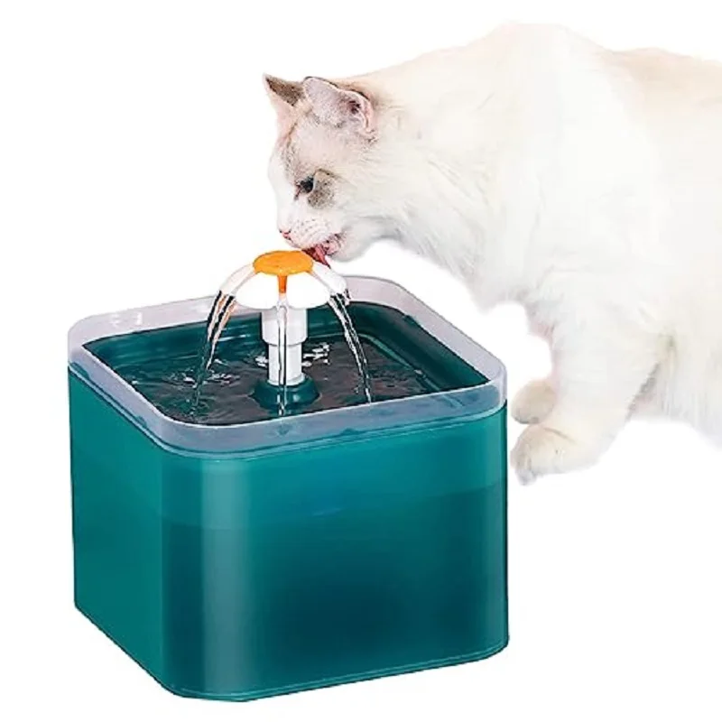 Cat Fountain ultra-Silent Automatic Drinker with Filter and Water Pump-2L with LED Light