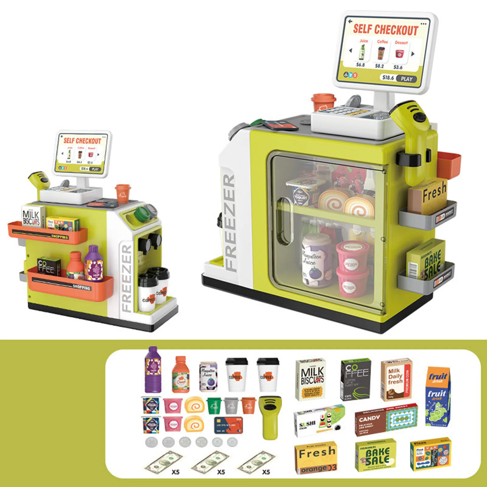 Pretend Register ชุดของเล่นความคิดสร้างสรรค์ Fine Motor Skill นับเงินของเล่น Pretend Play สําหรับอายุ 3-7 เด็กหญิงเด็กชายวันหยุดของขวัญ