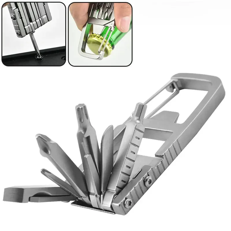 STONEGO 13 w 1 Mini narzędzie brelok wielofunkcyjny śrubokręt klucz narzędzie otwieracz do butelek przenośne DIY Outdoor Travel narzędzie kempingowe — zdjęcie 2