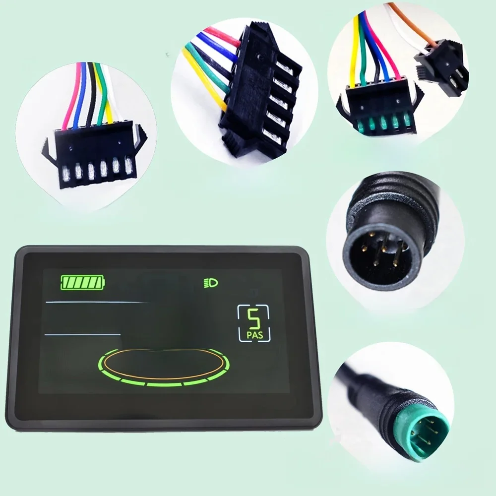 H6C Fietscomputer Intelligente UART 2 Scherm 24 V-60 V LCD Fietscomputer Kilometerteller Nauwkeurige Waterdichte Fiets Snelheidsmeter - afbeelding 2