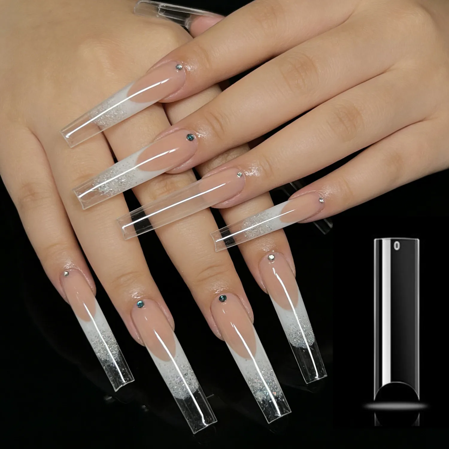 

XXL Half Cover Nail Tips,500PCS C Curve False Nails 10 Sizes Square Press on Nails for Nail Extension Supplies