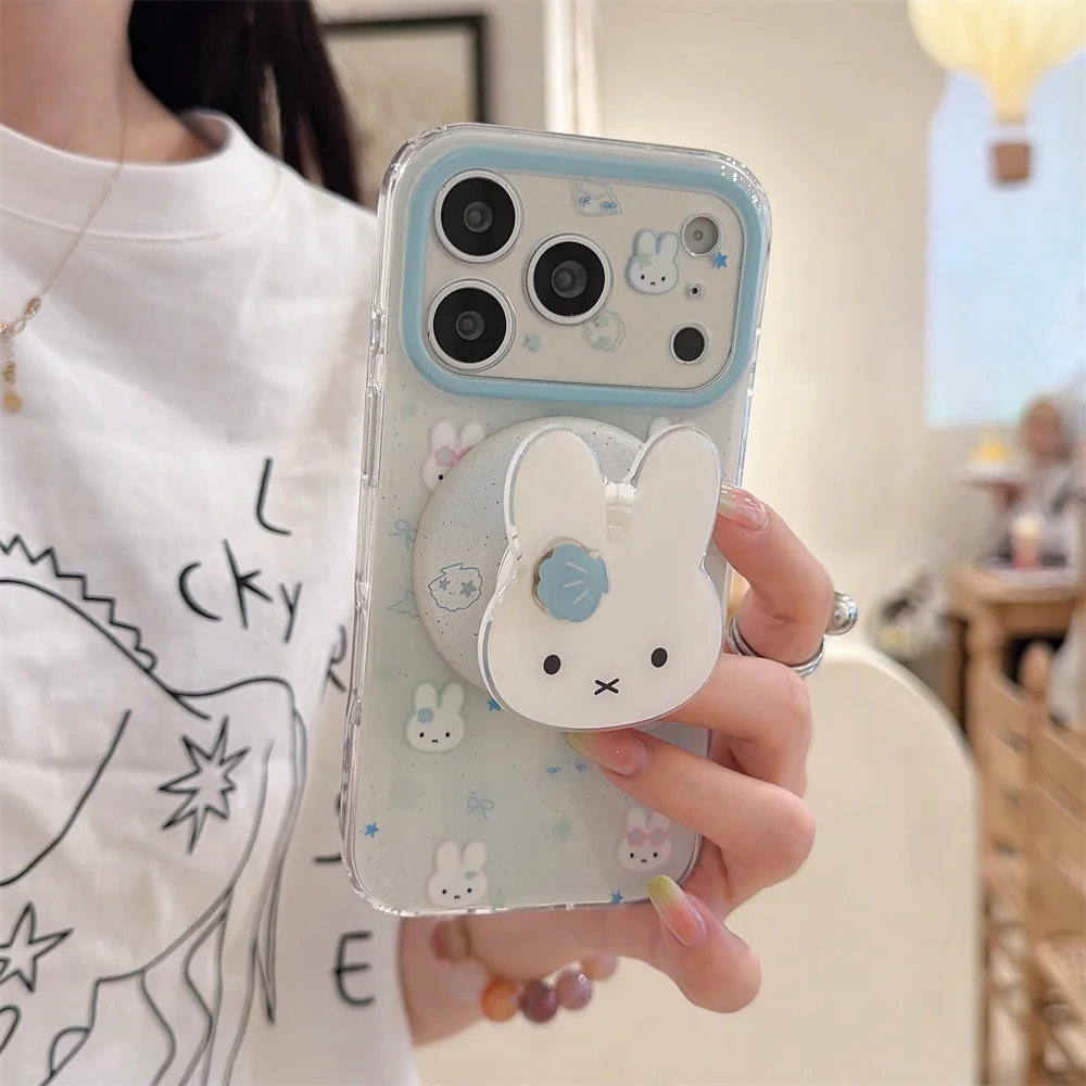 Koreańskie etui na telefon z magnetycznym uchwytem Magsafe, z motywem Miffy Króliczka, w stylu INS, do iPhone 17, 16 Pro Max, 15, 17 Pro, 15 Pro, urocze obudowy. — zdjęcie produktu 2