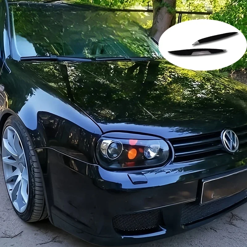 Do VW Golf MK4 GTI TDI SDI R32 FSI GL GLS Variant 1997-2005 Osłona powiek reflektorów samochodowych 2 SZTUK Spoiler Tuning Naklejki — zdjęcie 2
